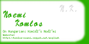 noemi komlos business card